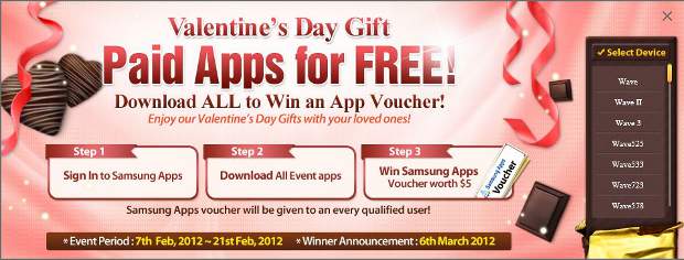 Samsung's Valentine's Day offer: free paid apps for all
