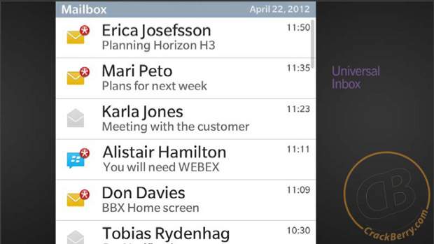 Mockup images of BlackBerry 10 hints new features