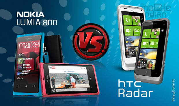 HTC Radar vs Nokia Lumia 800