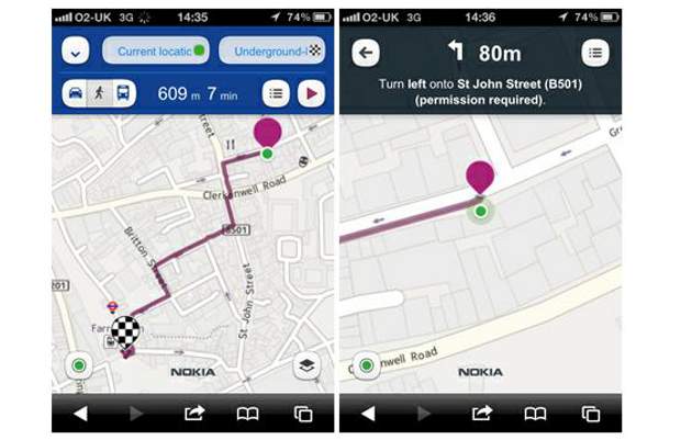Nokia Maps brings Walk Navigation to iOS, Android browsers