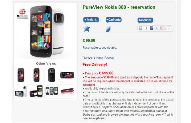 Nokia 808 Pure View to cost around Rs 40,000
