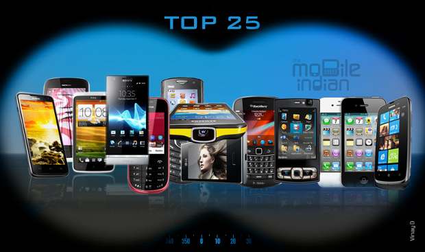 Top 25 most searched phones in India - April
