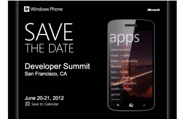 Microsoft Window Phone Developer Summit due on June 20
