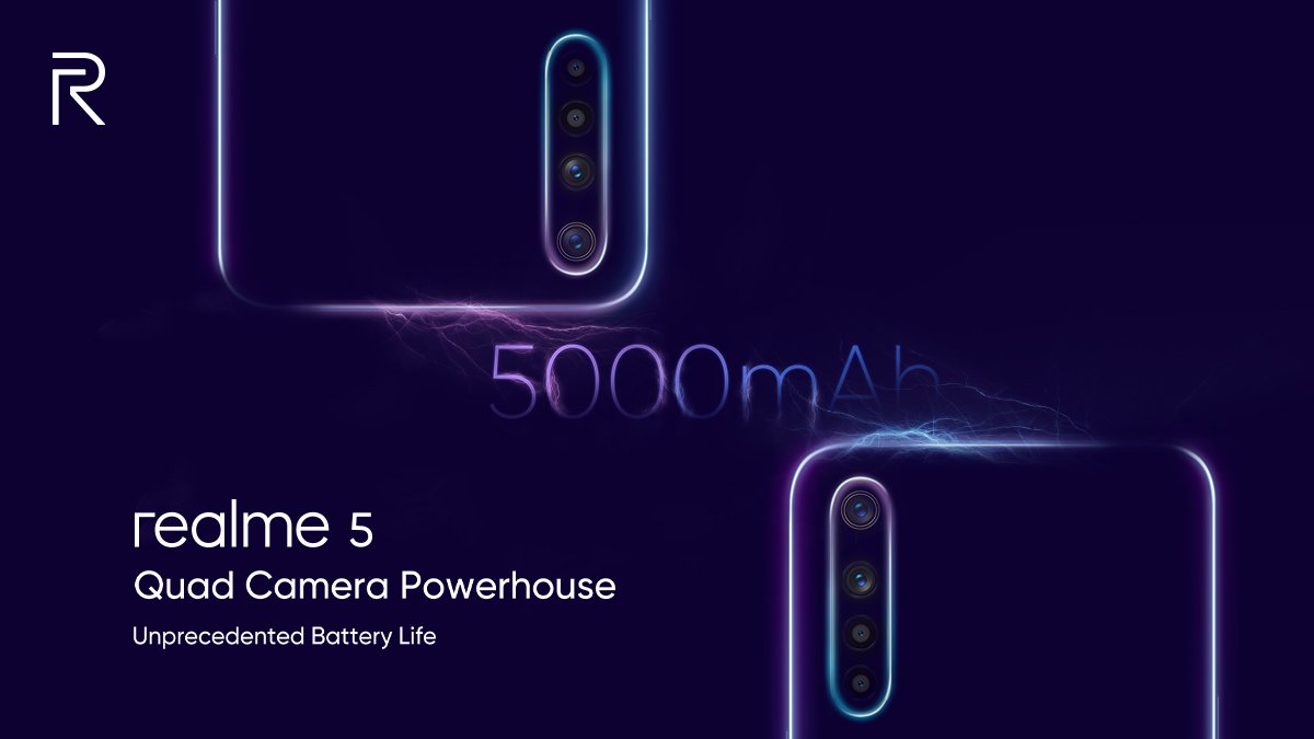 Realme 5 confirmed to feature 5000mAh battery, Realme 5 Pro to sport VOOC 3.0 Flash charge