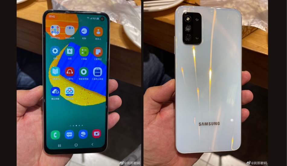 Samsung's Galaxy F52 5G appears in live shots with an off-centered punch-hole camera