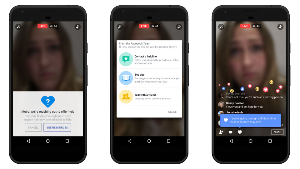 Facebook's new AI-powered Suicide Prevention Tools now extended to Live and Messenger