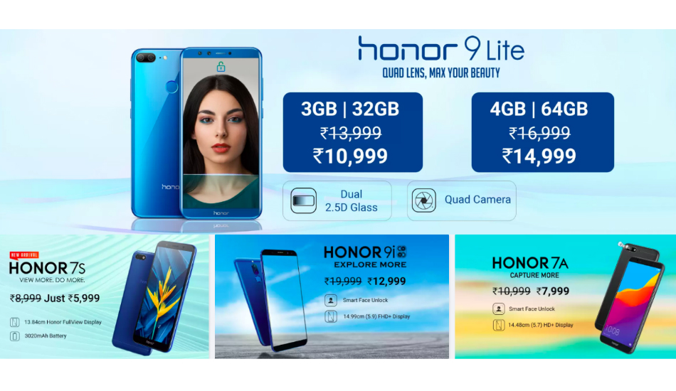 Flipkart Honor Days Sale: Deals on Honor 10, 9N, 9 Lite, 9i, 7A, 7S