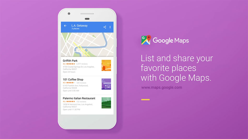 Now List and Share your favourite places on Google Maps