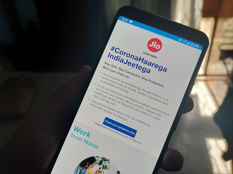 Jio's COVID- 19 symptom tracker exposes user data including their geolocation