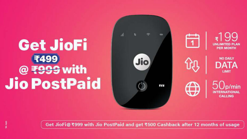 Reliance Jio New Offer: Rs 500 cashback on JioFi