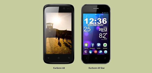 Karbonn launches A8 and A9 entry level Android smartphones