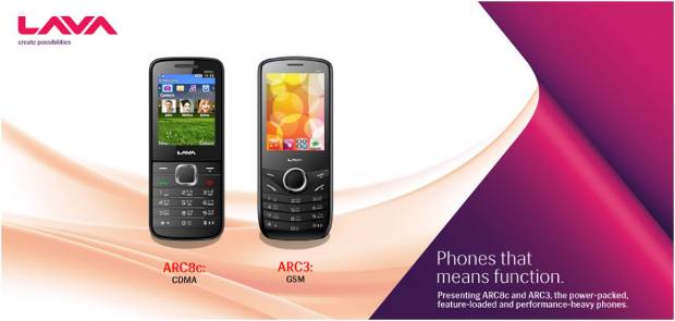 Lava launches Arc 8c and Arc 3 feature phones