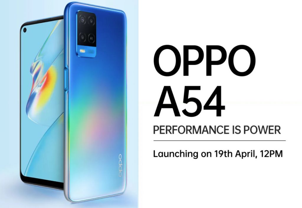 Oppo A54 with 5,000mAh battery launching in India on April 19, Flipkart availability confirmed