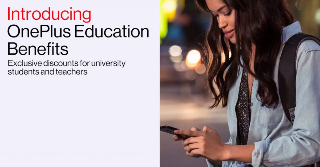 OnePlus Education Benefits offering discounts for university students and teachers in India