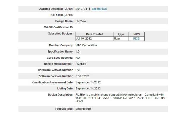 Unnamed HTC smartphone with Android 4.0 gets Bluetooth certification