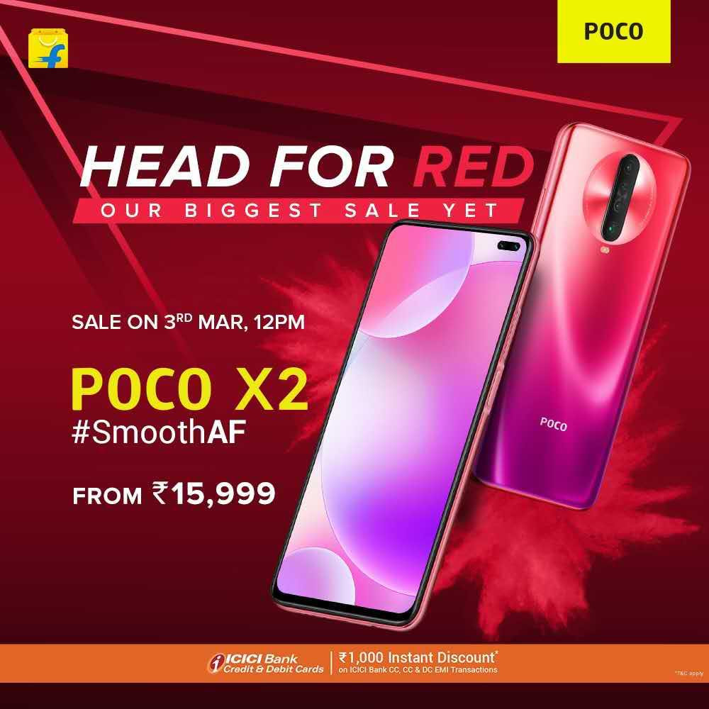 Poco X2 ‘Head for Red’ sale to be held on March 3 on Flipkart