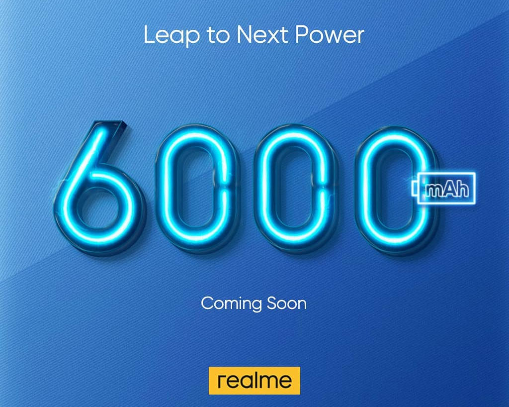 Realme phone with 6,000 mAh battery coming soon
