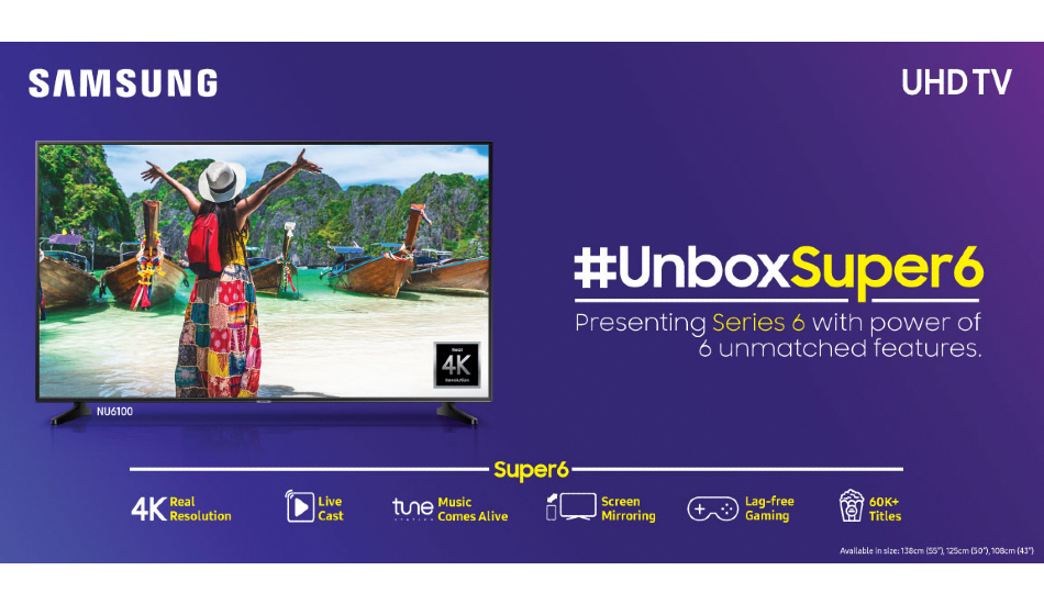 Samsung unveils three Super 6 Series UHD TVs, starting at Rs 41,990