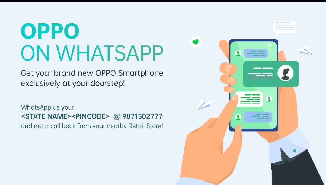 Oppo enables home delivery of products through WhatsApp in India