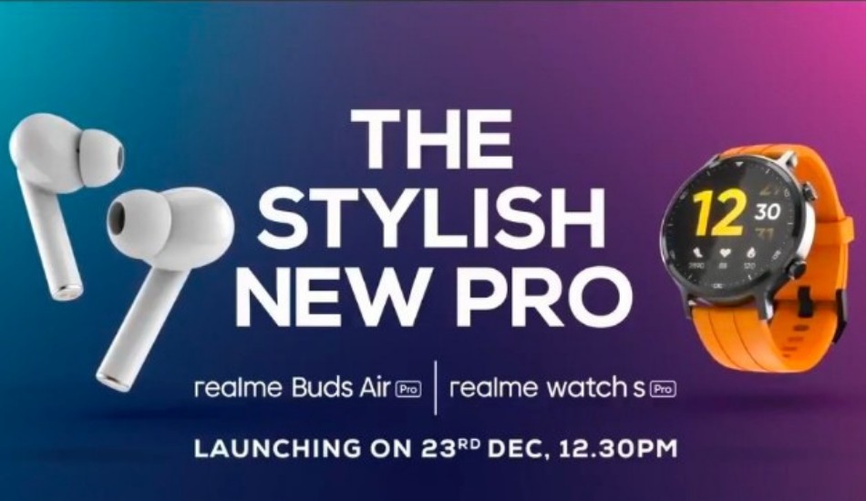 Realme Watch S Pro launching in India on 23rd December, alongside Watch S and Buds Air Pro Master Edition