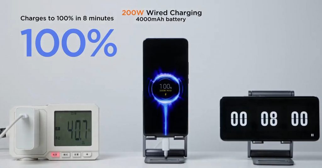 Xiaomi 200W fast charging can fully charge a phone in eight minutes, 120W wireless charging announced