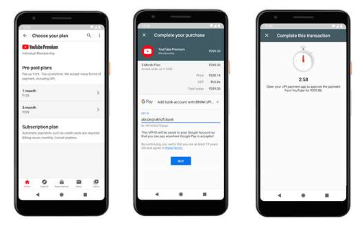 YouTube gets UPI payment support in India