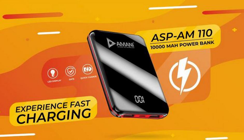 AMANI 10,000 mAH palm sized power bank launched for Rs 1199