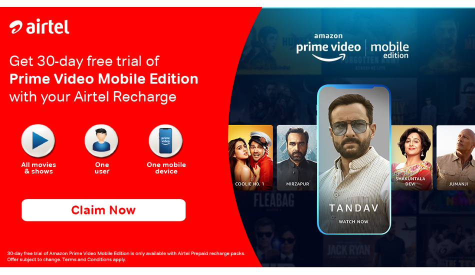 How to avail free Amazon Prime Video subscription using Airtel Infinity postpaid plans