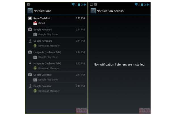 Android 4.3 Jelly Bean can push notifications to wearable electronics