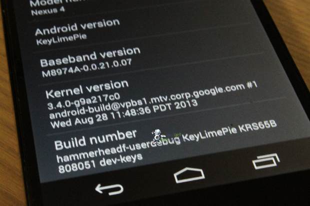 Images of Android 4.4 Key Lime Pie point at new features