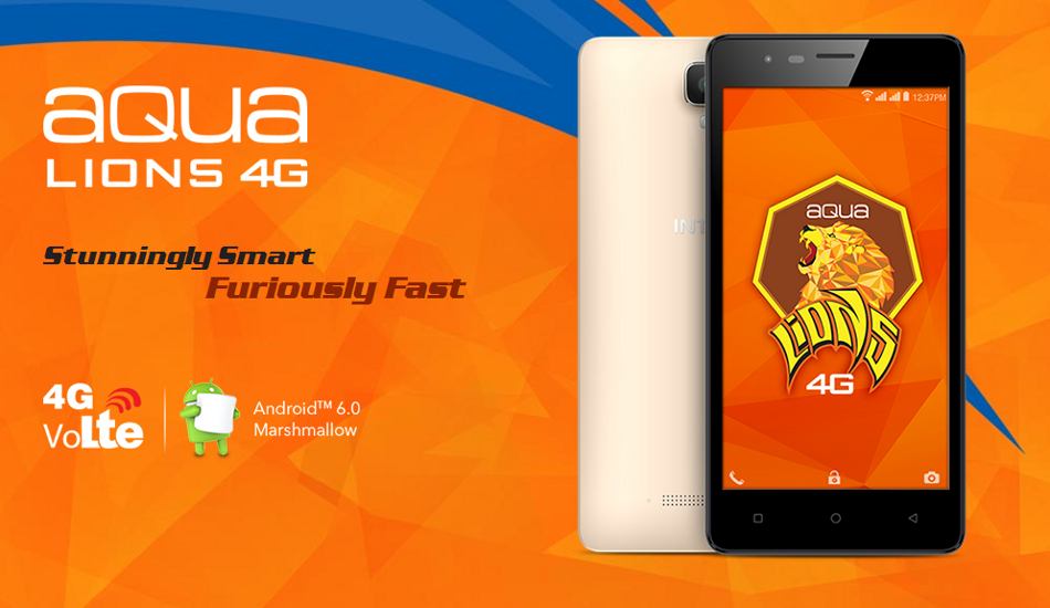 Intex Aqua Lions 4G with 5-inch display, Android Marshmallow launched at Rs 5,499