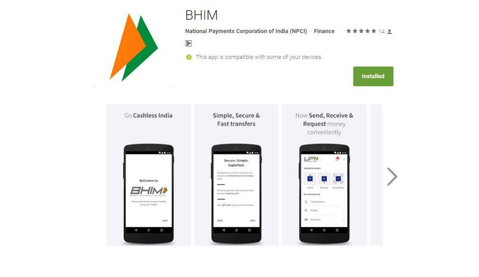 BHIM app already No 1 on PlayStore, has hit 3 million download mark