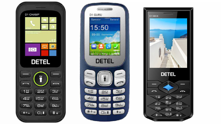 Detel D1 Guru, D1 Champ, D1 Star, and D1 Max feature phones launched in India