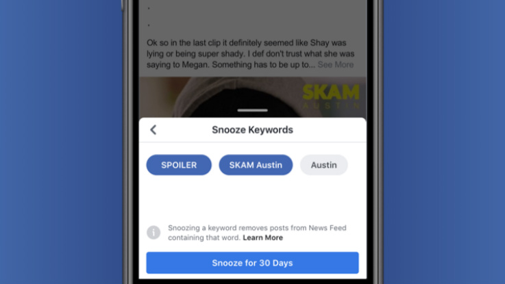 Facebook introduces Keyword Snooze button in News Feed to avoid spoilers