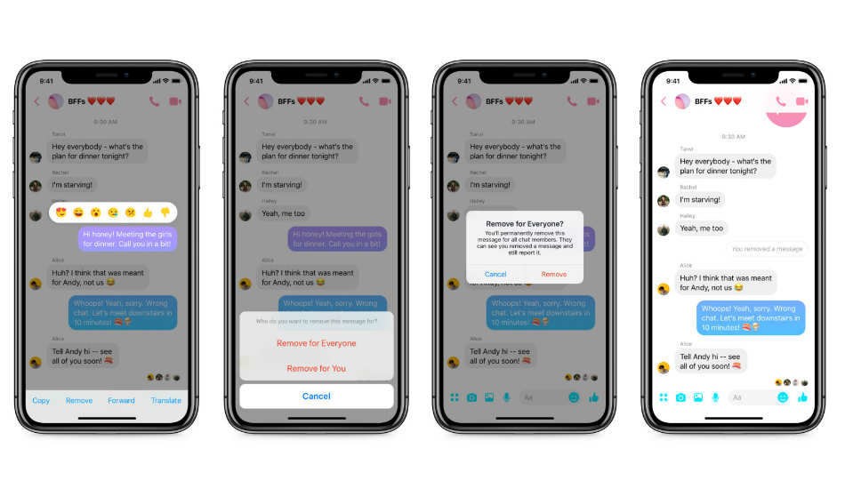 Facebook adds an ‘unsend’ feature for Messenger on iOS and Android