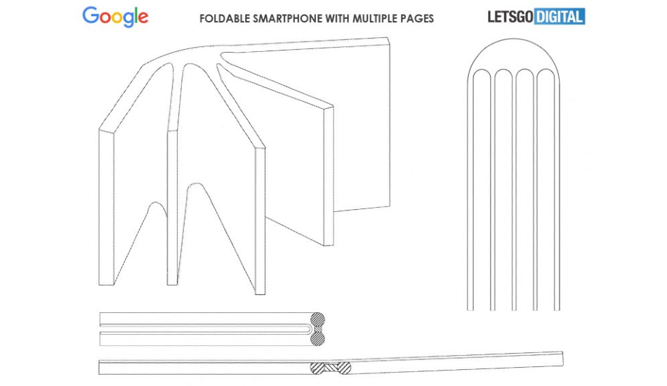 Google patents a foldable phone with multiple pages