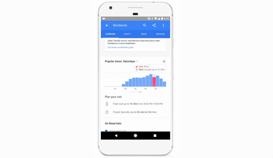 Google to soon provide restaurant wait times on Search and Maps