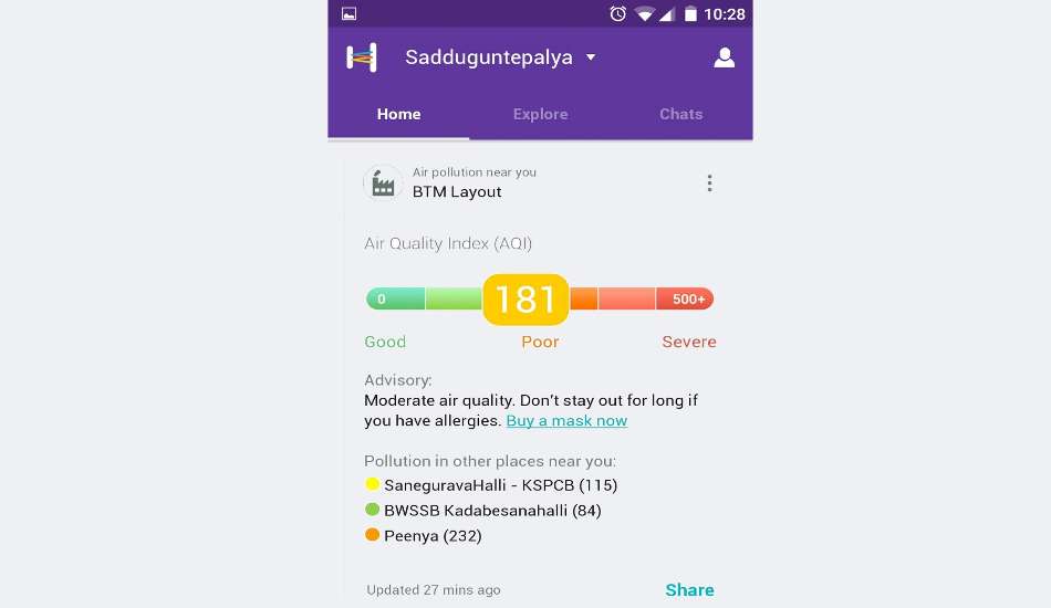 Helpchat launches pollution alert feature in the app