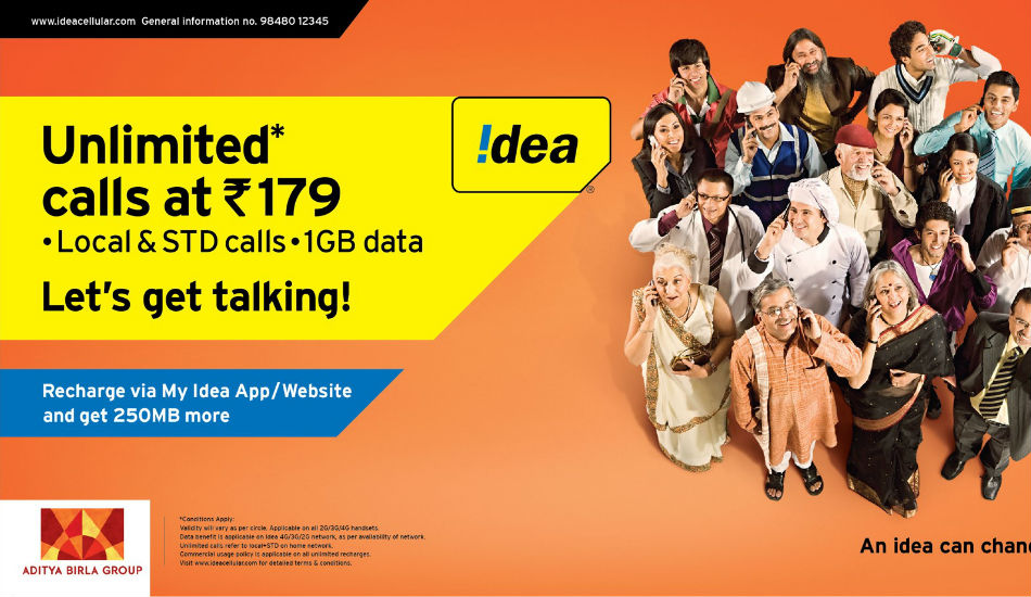 Idea offers unlimited calls, 1GB data at Rs 179