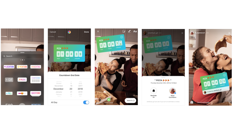 Instagram introduces music recommendation and countdown stickers, Live Q&A feature