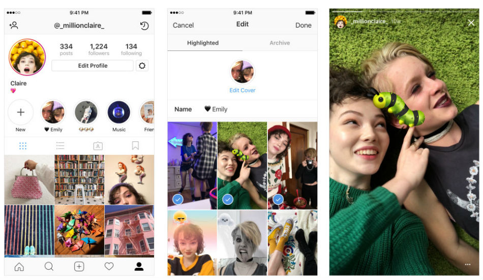 Instagram introduces Stories Highlights and Stories Archive