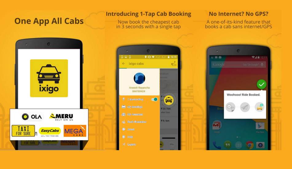 Now ixigo app allows booking cabs even without internet