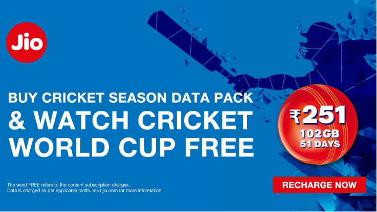 Reliance Jio users can watch ICC World Cup 2019 for free, new Cricket season data pack launched