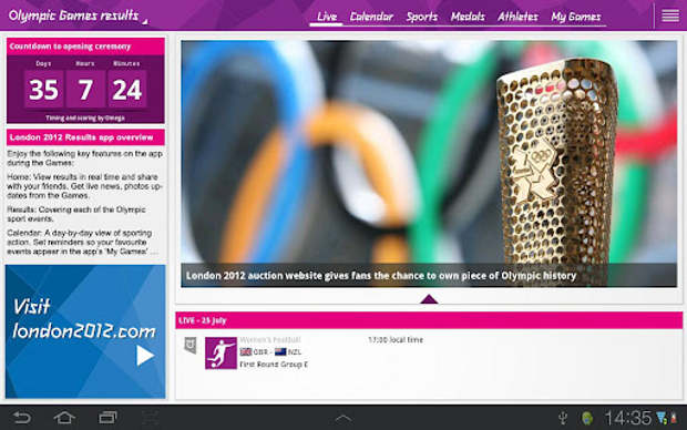 Official Olympics London 2012 Results App now available for Android