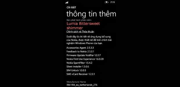 Nokia Lumia Bittersweet Shimmer update spotted online