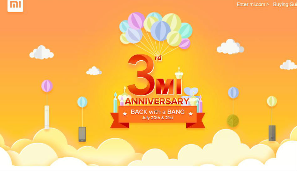 Xiaomi’s 3rd Mi Anniversary Sale: Re 1 Flash Sales on select devices, discounts and more