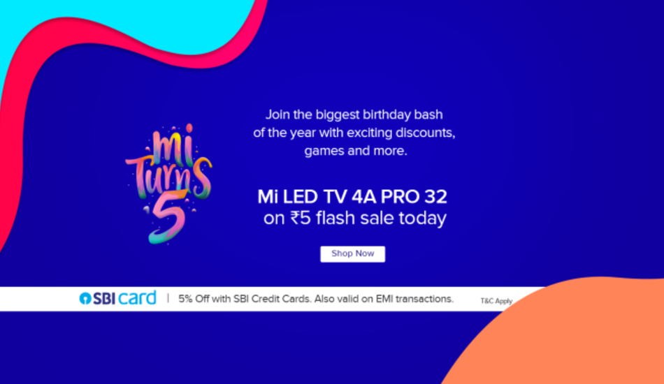 Xiaomi is hosting the fifth Mi anniversary sale from July 23 - 25