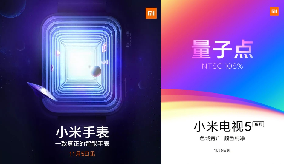 Xiaomi teases Mi TV 5 series, Mi Watch for launch on November 5