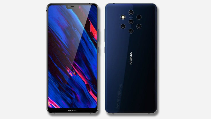 Nokia 9 with Penta-lens camera leaked in press render, live