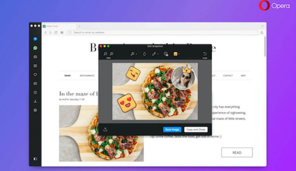 Opera adds new snapshot tool, VR player and more to its browser